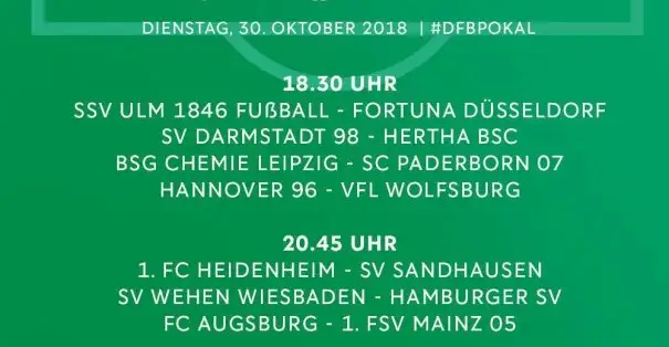 DFBPokal 2. tur maçlarının tarih ve saatleri belli oldu