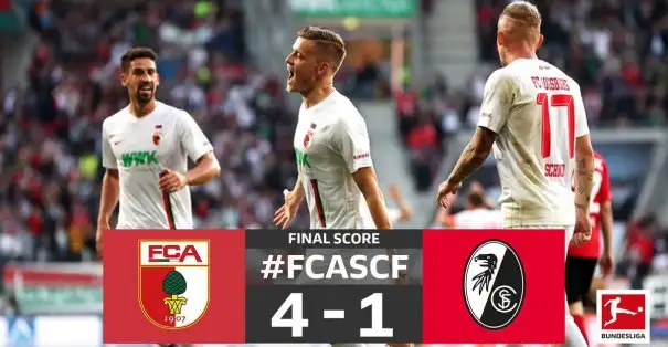 Augsburg kendi evinde Freiburg'u 4-1 gibi net bir skorla mağlup etti