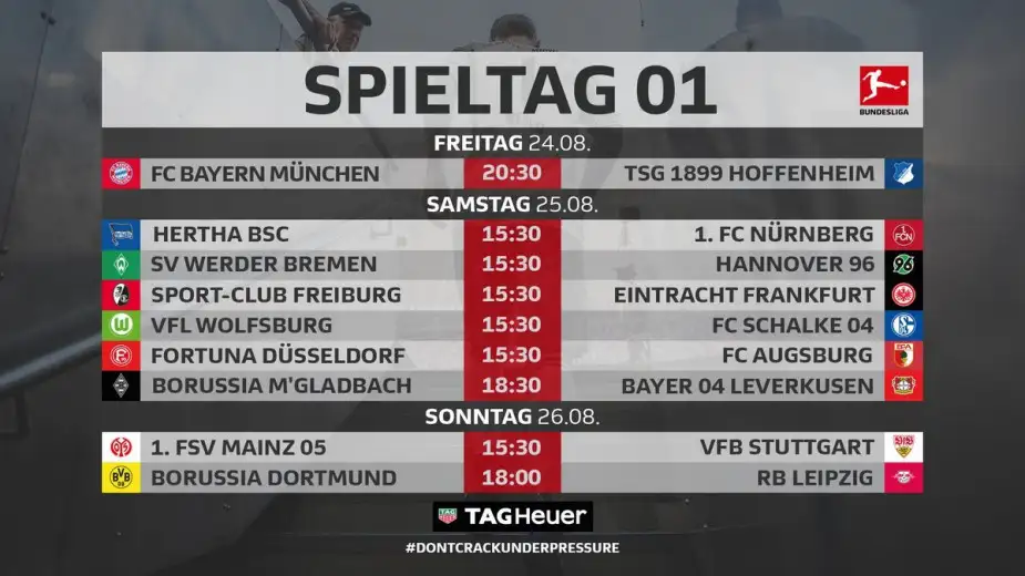 Bundesliga'da ilk haftanın programı
