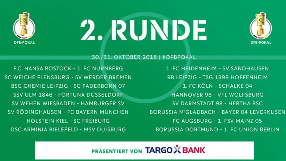 DFB_Pokal 2. tur kura çekimleri tamamlandı