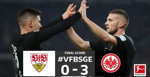 E. Frankfurt deplasmanda Stuttgart' ı 3-0 mağlup etti
