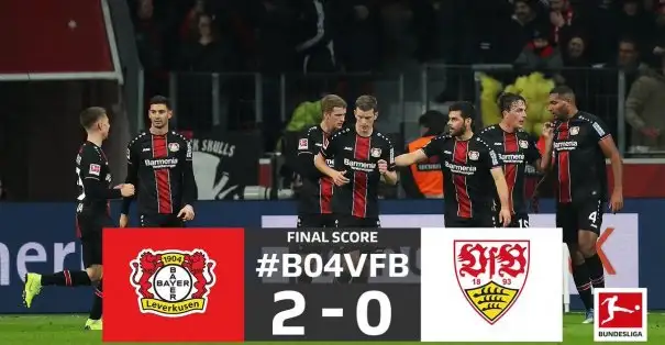 Bayer Leverkusen haftanın açılış maçında Stuttgart'ı Kevin Volland'ın 2 golüyle 2-0 mağlup etti.