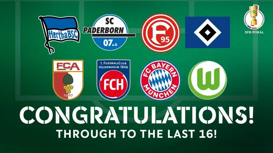 DFBPokal son 16'ya kalan takımlar