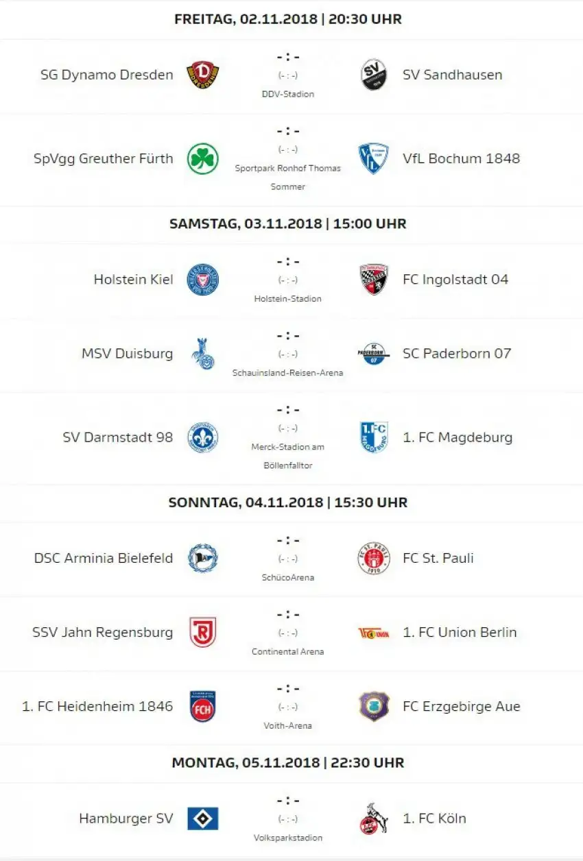 2. Bundesliga 'da 12. hafta programı