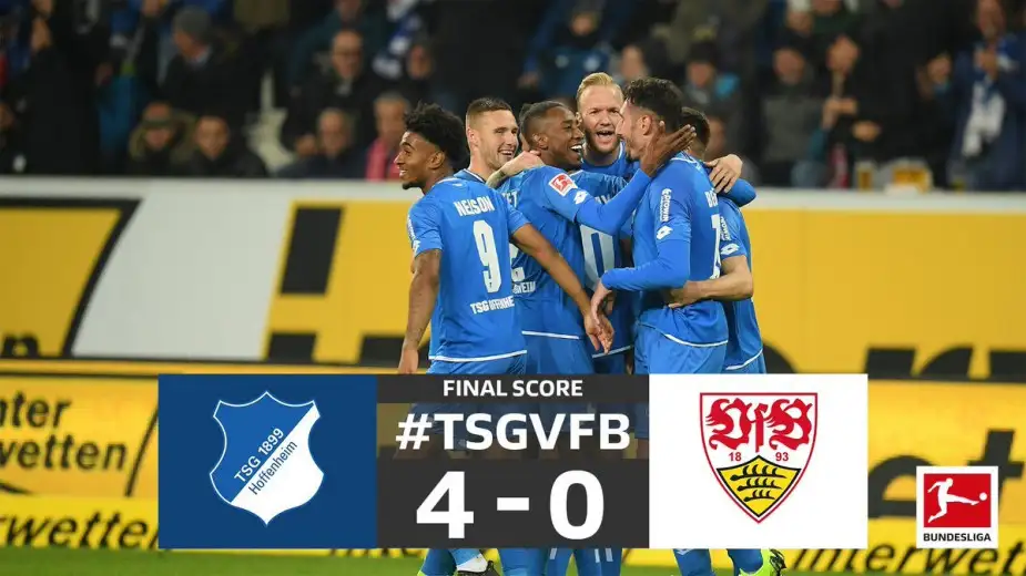 Günün kapanış maçında Hoffenheim Stuttgart'ı 4-0 mağlup etti