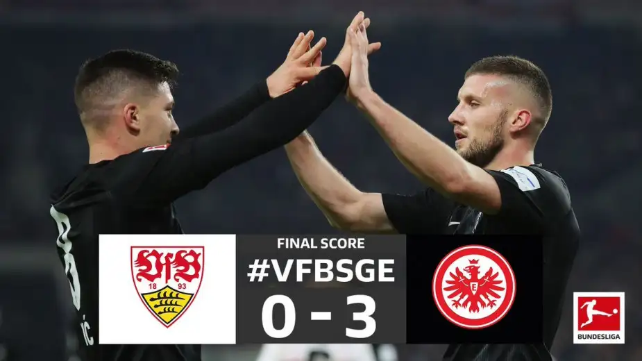 E. Frankfurt deplasmanda Stuttgart' ı 3-0 mağlup etti