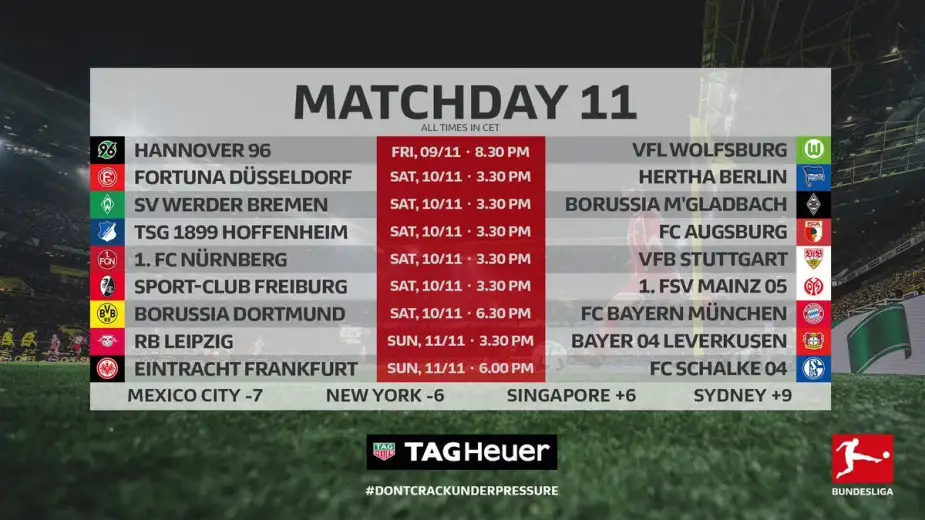 Bundesliga 'da 11. hafta programı