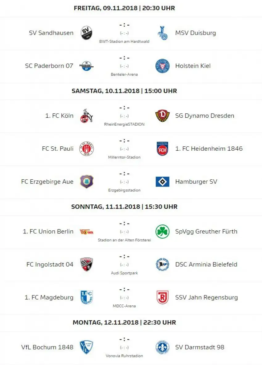 2. Bundesliga 'da 13. hafta bu akşam TSİ 20:30'da oynanacak 2 maçla başlıyor.