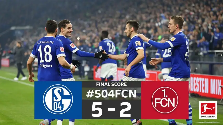 Schalke 04 günün kapanIş maçında kendi sahasında Nürnberg'i 5-2 mağlup etti