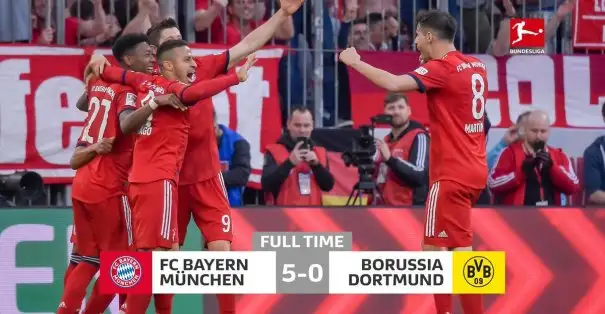 Bayern Münih Borussia Dortmund'u 5-0 gibi net bir skorla mağlup etti