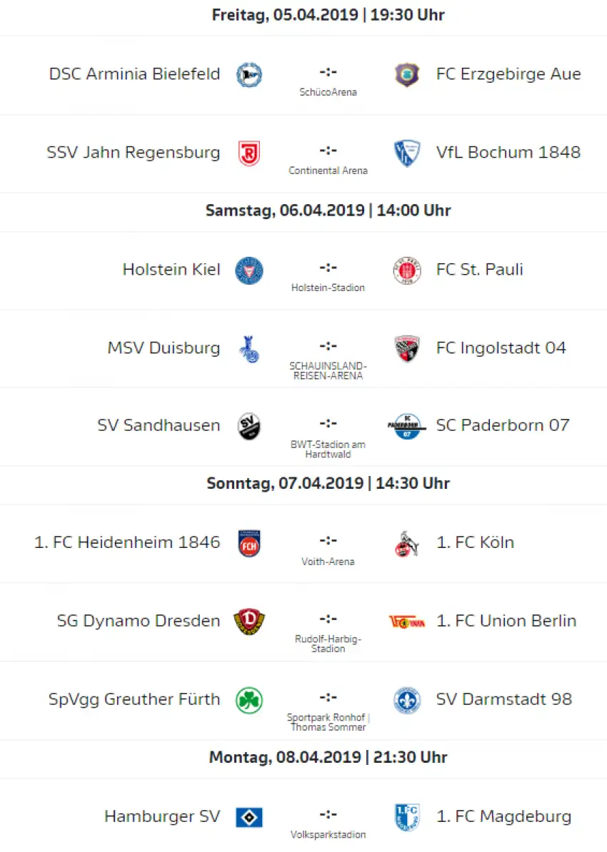 2. Bundesliga 'da 28. hafta başlıyor