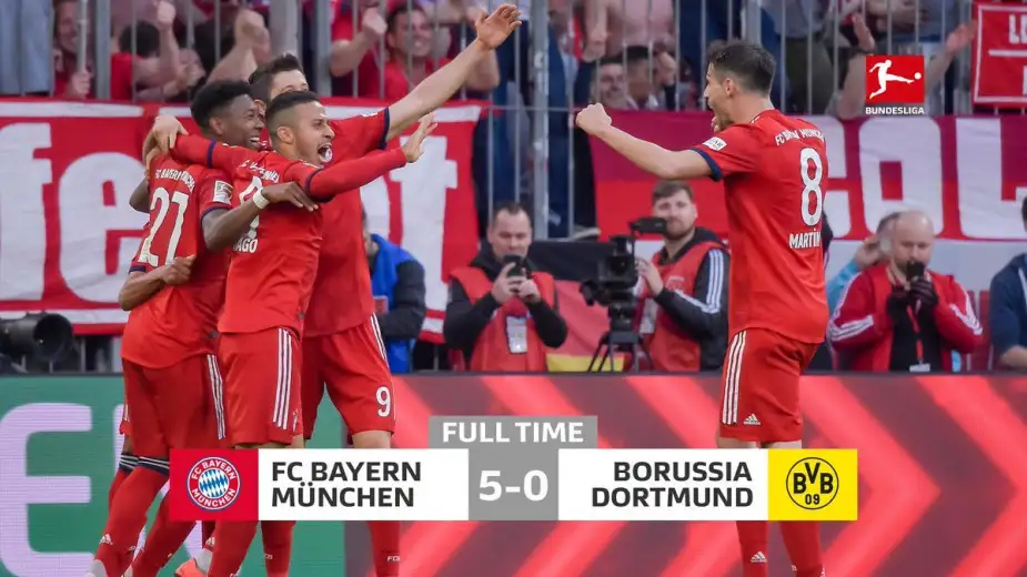 Bayern Münih Borussia Dortmund'u 5-0 gibi net bir skorla mağlup etti