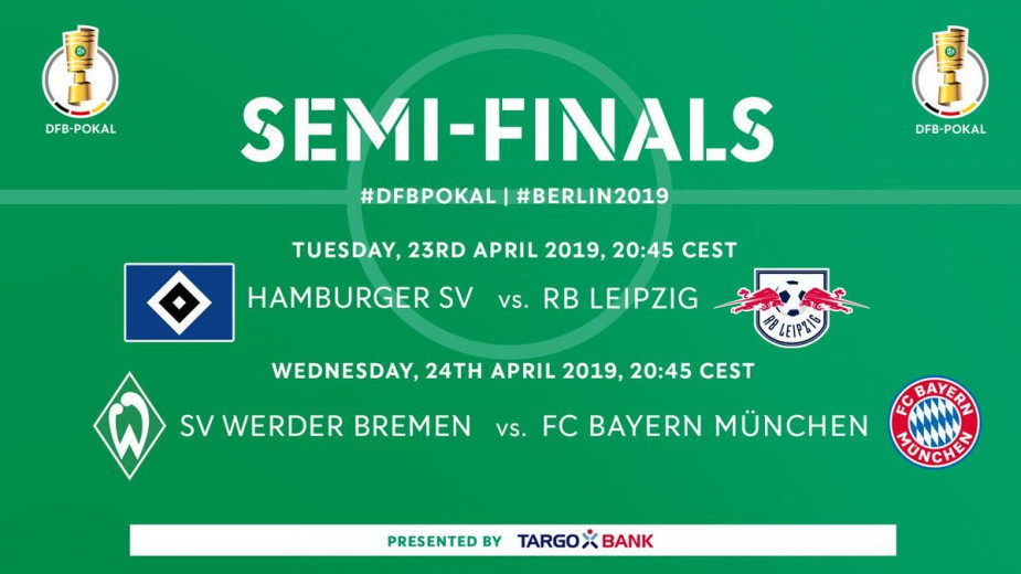DFB Pokal yarı final maçlarının tarih ve saatleri belli oldu DFB Pokal yarı final maçlarının tarih ve saatleri belli oldu