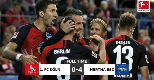Hertha Berlin Köln'ü deplasmanda 4-0 mağlup etti