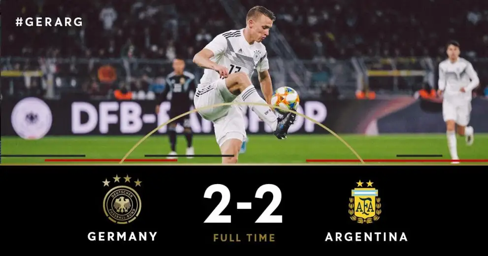 Hazırlık karşılaşmasında Almanya-Arjantin maçı 2-2 sonuçlandı