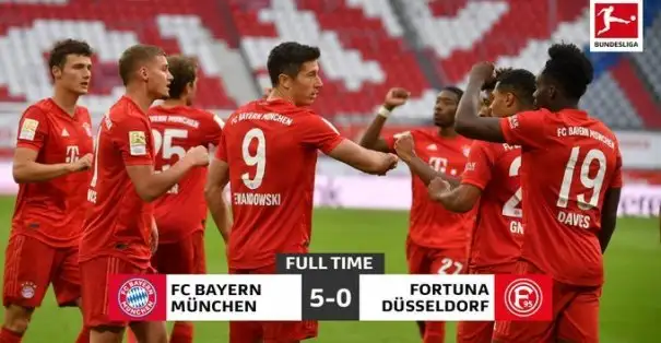 Günün son maçında Bayern Münih kendi evinde Fortuna Düsseldorf'u 5-0 mağlup etti