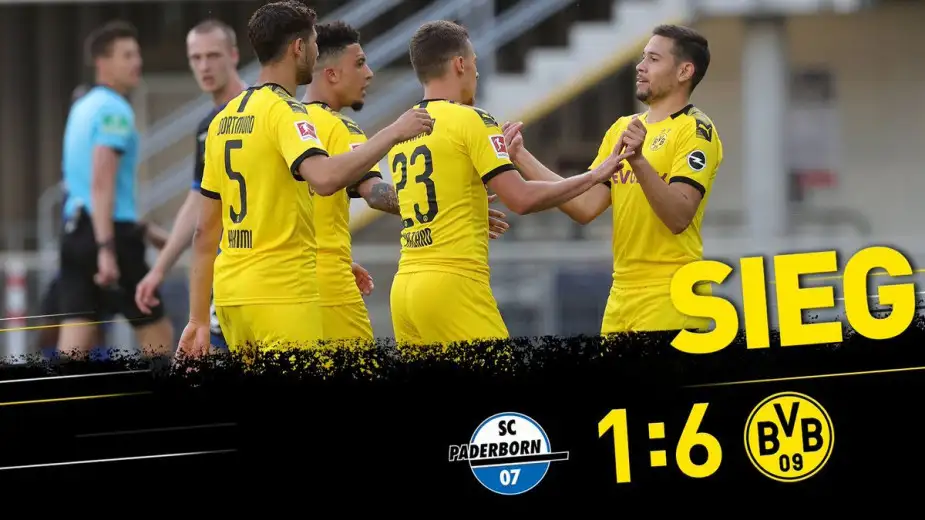 Günün son maçında B. Dortmund ligin son sırasındaki Paderborn'u 6-1 mağlup etti 