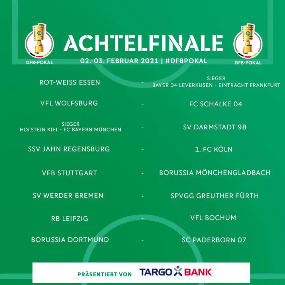 DFB Pokal'de son 16 turunun kuraları çekildi
