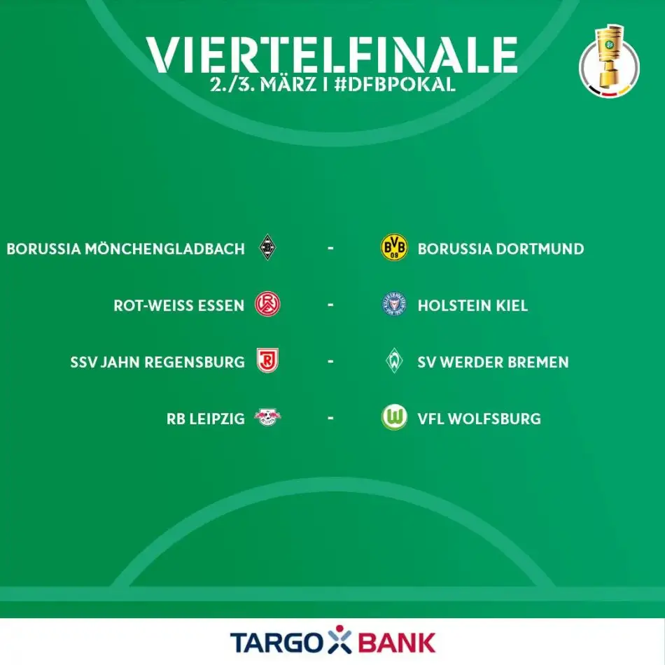 DFB Pokal'de çeyrek final kurası çekildi