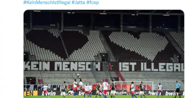 Hamburg taraftarları Bakery Jatta'ya açılan soruşturmaya tepki gösterdi